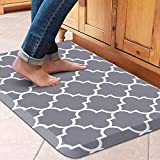 WISELIFE Kitchen Mat and Rugs Cushioned Anti-Fatigue Kitchen mats ,17.3'x 28',Non Slip Waterproof Kitchen Mats and Rugs Ergonomic Comfort Mat for Kitchen, Floor Home, Office, Sink, Laundry , Grey