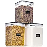 Large Food Storage Containers with Lids Airtight 5.2L /176Oz, for Flour, Sugar, Baking Supply and Dry Food Storage, PantryStar 3PCS BPA Free Plastic Canisters for Kitchen Pantry Organization