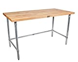 John Boos JNB08 Maple Top Work Table with Galvanized Steel Base and Bracing, 48' Long x 30' Wide x 1-1/2' Thick