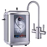 Ready Hot 41-RH-200-F560-BN Instant Hot Water Dispenser System, 2.5 Quarts, Manual Dial Dual Lever Hot and Cold Water Faucet Brushed Nickel