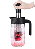 Premium Glass - Infusion Water Pitcher. 1 Quart (1 Liters). Best For Flavored Infused Tea, Fruit or Herbs - Includes Fruit Crushing Extra Infusing Plunge Also Works with Tea & Ice