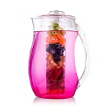 Cedilis Fruit Infusion Flavor Pitcher, Food Grade, BPA Free, Acrylic Infusion Jug, Beverages for Iced Tea, Juice, Fruit, 2.7qt, 85oz, Clear