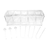 7Penn Condiment Tray with Ice Chamber, 5 Condiment Containers, Lid, 3 Tongs, 3 Spoons - Chilled Condiment Server Caddy