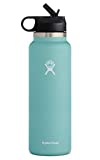 Hydro Flask 40 oz Wide Mouth with Straw Lid Stainless Steel Reusable Water Bottle Alpine - Vacuum Insulated, Dishwasher Safe, BPA-Free, Non-Toxic