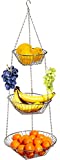 DecoBros Hanging Fruit Basket 3-Tier, Chrome