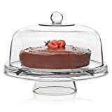 Libbey Selene 6-in-1 Multiuse Glass Server, Punch Bowl, Chip and Dip Bowl, Cake Stand