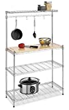 Whitmor Supreme Baker’s Rack with Food Safe Removable Wood Cutting Board - Chrome