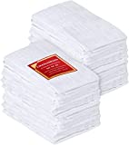 Utopia Kitchen Flour Sack Tea Towels, 28' x 28' Ring Spun 100% Cotton Dish Cloths - Machine Washable - for Cleaning & Drying (White, 24 Pack)