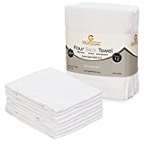 GOLD TEXTILES Flour Sack Towels 12 Pack Cotton Kitchen Towels - 28 x 28 Inches –Multipurpose Soft & Absorbent (12, 28x28)