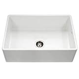 Houzer PTG-4300 WH Apron-Front Fireclay Single Bowl Kitchen Sink, 33', White