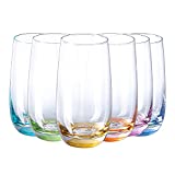 SUNNOW Vastto 17 Ounce Multicolor Highball Drinking Glass,for Water, Beverage,Juice, Wine,Beer, and Cocktail,6 Pack