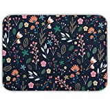Microfiber Dish Drying Mat for Kitchen Counter 18'' x 24'' Colorful Flowers Absorbent Dish Draining Mat Extra Large