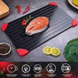 M.S. Large Size Aluminum Defrosting Tray for Frozen Meat with Super-Fast Defrost, thawing Plate for Chicken and Fish That thaws The Frozen Food and Meat in Minutes,Black