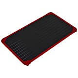 Zintak New Defrosting Tray for Frozen Meat - Thawing Tray for Frozen Meat - This Tray is a Suitable Gift for The Kitchen Gadgets Lover - New Silicone Border Design - Extra Large Meat Dethawing Tray