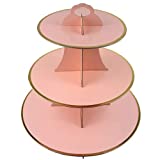 3-Tier Cardboard Cupcake Stand/Tower 1-Set (Pink)