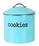 Home Basics Tin, Turquoise Cookie Jar