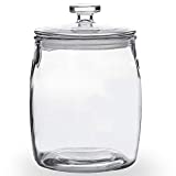 Folinstall 72 FL OZ Glass Jar with Lids, Glass Storage Canisters Great for Cereal, Candy, Sugar, Nuts, Flour, Chip and Cookies, Clear, 0.56 Gallon, 1 Pack