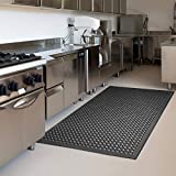 Rubber Floor Mat Anti-Fatigue Non Slip Floor Mats 36' x 60' New Commercial Heavy Duty Drainage Kitchen Mat Black Bar Floor Mat