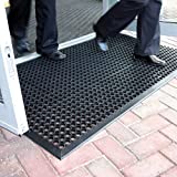 jxgzyy 83x35 Commercial Anti-Fatigue Drainage Rubber Matting Non-Slip Rubber Drainage Mat Commercial Kitchen Floor Mat Rubber Mat with Holes for Wet Area Use
