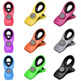 9Pcs Chip Bag Clips Magnetic Refrigerator Clips - Multicolored Food Sealing Clips, Food Clips use for Food and Kitchen Storage, Chip and Snack Bag Clips, Fun Fridge Clips
