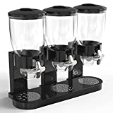 Triple Food Dispenser - Easy To Use Dry Food Dispenser Perfect As A Candy, Nuts, Granola, Cereal Dispenser & More - Dispensing 1 Ounce Per Twist And Preserving Freshness For Fun, Easy Serving.