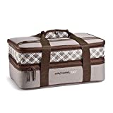 Rachael Ray Expandable Lasagna Lugger, Reusable Insulated Casserole Carrier Keeps Food Hot or Cold for Hours, Perfect for Lasagna Pan, Casserole Dish, Baking Dish & More, Sea Salt Grey