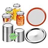 100Pcs Regular Mouth Canning Lids for Mason Jars, Split-Type Metal Canning Jar Lids - Food Grade Material Leak Proof Seal Canning Lids(70mm)