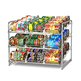 Simple Trending Can Rack Organizer, Stackable Can Storage Dispenser Holds up to 36 Cans for Kitchen Cabinet or Pantry, Silver