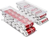 Sorbus Soda Can Organizer for Refrigerator Stackable Can Holder Dispenser with Lid for Fridge, Pantry, Freezer – Holds 12 Cans Each, BPA-Free, Clear Design, (2-Pack)