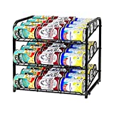 AIYAKA 3 Tier Stackable Can Rack Organizer,for food storage,kitchen cabinets or countertops,Storage for 36 cans,Black