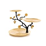 Gold Valley 3 Tier Round Cake Plate, Three Tiered Round Cake Stand, Elegant Gold Tiered Display Stand for Cakes, Cupcakes and Miniatures