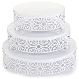 Hedume 3-Piece Cake Stand Set, Round Metal Cake Stands, Dessert Cupcake Stands, Cupcake Pastry Candy Plate for Wedding, Event, Birthday Party