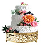 Gold Cake Stand for Dessert Table,10' Cake Stands Cookies Cupcake Dessert Stands for Weedings Birthday Baby Showers Anniversary Parties