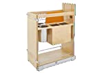 Rev-A-Shelf 448KB-BCSC-11C 11 Inch Base Pullout Kitchen Cabinet Organizer with 2 Universal Knife Blocks and Stainless Steel Utensil Storage Bin