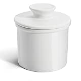 Sweese 305.101 Porcelain Butter Keeper Crock - French Butter Dish - No More Hard Butter - Perfect Spreadable Consistency, White