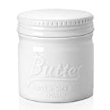 DOWAN Butter Dish for Spreadable Soft Butter, Butter Keeper Crock, No More Cold & Hard Butter, Housewarming Gift Indoor Home Kitchen Decor, White