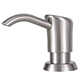 GAGALIFE Built in Sink Soap Dispenser or Lotion Dispenser for Kitchen Sink, Brushed Nickel ABS Pump Head, with 13 Ounce Large PET Soap Bottle