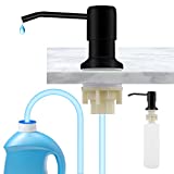 Dish Soap Dispenser for Kitchen Sink Built in Soap Dispenser Stainless Steel Soap Pump with 47' Extension Tube and 300ml Bottle Matte Black /Silver