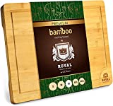 Extra Large Organic Bamboo Cutting Board with Juice Groove - Kitchen Chopping Board for Meat (Butcher Block) Cheese and Vegetables (XL 18 x 12')