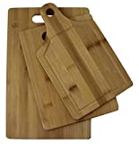 MRKT FINDS 3PK Bamboo Wood Cutting Board with Juicer Groove, Kitchen Chopping Board, Heavy Duty Serving Tray, Ak430