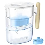 Waterdrop Alkaline Chubby 10-Cup Water Filter Pitcher with 1 Filter, Healthy, Clean & Toxin-Free Mineralized Alkaline Water (100 Gallons), Up to PH 9.5, BPA Free