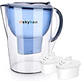 Hskyhan Alkaline Water Filter Pitcher - 3.5 Liters Improve PH, 2 Filters Included, BPA Free, 7 Stage Filteration System to Purify, Blue