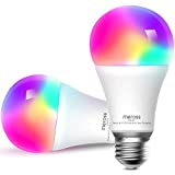 Smart Light Bulb, meross Smart WiFi LED Bulbs Works with Alexa, Google Home, Dimmable E26 Multicolor 2700K-6500K RGBCW, 810 Lumens 60W Equivalent, No Hub Required,2 Pack