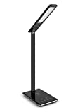 Aluratek LED Desk Lamp, Built-in Wireless Charging Pad for iPhone & Smartphone, 4 Lighting Modes, Timer, USB Charging Port (AQDL05F)