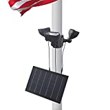 Solar Flag Pole Light for 15-40ft flagpole, Features 3 Solar Spotlights Super Bright 1440lm,360 Degrees of Flag Illumination Outdoor Dust to Dawn, Solar Flagpole Light fit 2-6' Diameter Inground Poles