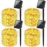 Solar String Lights Outdoor, Waterproof Extra-Long 288Ft 800 LED, 4-Pack - Each 72FT 200 LED Solar Powered Fairy Lights with 8 Lighting Modes, Solar String Lights for Patio, Christmas, Party, Wedding