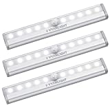 LED Closet Light Motion Activated, Under Cabinet Lights, VYANLIGHT Motion Sensor LED Lights, Stick-on Anywhere Battery Operated 10 LED Motion Sensor Night Light for Closet Hallway Stairway (3 Pack)