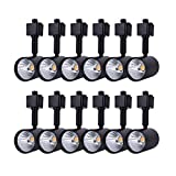 mirrea 12 Pack LED Track Lighting Heads Compatible with Single Circuit H Type Track Lighting Rail Ceiling Spotlight for Accent Task Wall Art Exhibition Lighting 6.5W 3000K Warm White 24° Black Painted