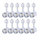 mirrea 12 Pack LED Track Lighting Heads Compatible with Single Circuit H Type Rail Ceiling Spotlight for Accent Task Wall Art Exhibition Lighting 6.5W White Painted (3000K Warm White)