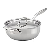 Breville Thermal Pro Stainless Steel Sauce Pan/ Saucepan/Saucier with Lid and Helper Handle, 4 Quart, Silver,32069